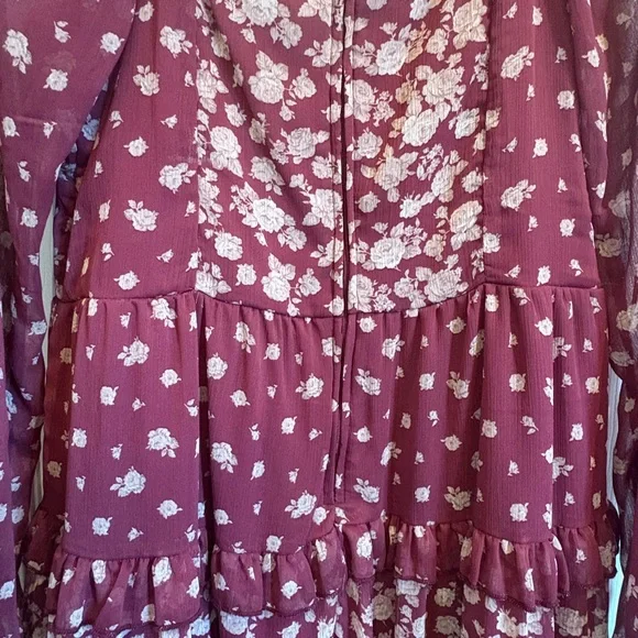 Altar'd State Burgundy Floral Mini Dress - Picture 9 of 9